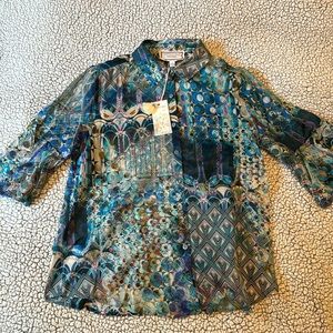 NWT Johnny Was Klodi Ruffle Sleeve Blouse